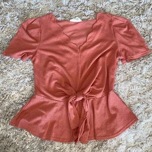 Coral dress blouse